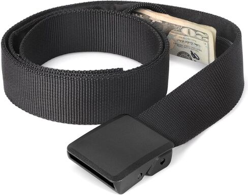 Travel Security Money Belt with Hidden Money Pocket - Cashsafe Anti-Theft Wallet Unisex Nickel free Nylon Belt by JASGOOD in Kuwait