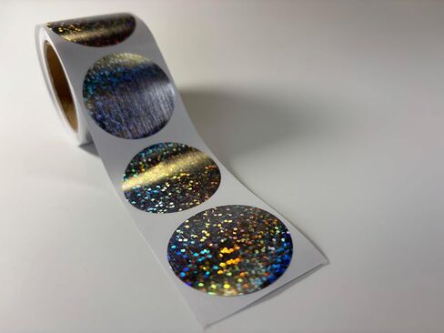 Holographic Scratch Off Stickers | Circle, Roll of 100, 1.5" in Kuwait