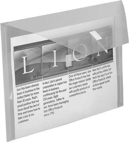 Lion Design-R-Line Poly Envelope with Extra Pocket, 9-3/4 x 12-1/2 Inches, Clear, 1 Envelope (22070-CR) in Saudi Arabia