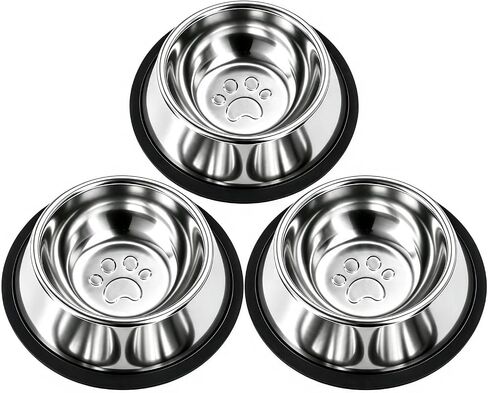 3 Pcs Non-Slip Stainless Steel Small Cat Food Bowls Thicken 7 Oz Cat Dishes in Saudi Arabia