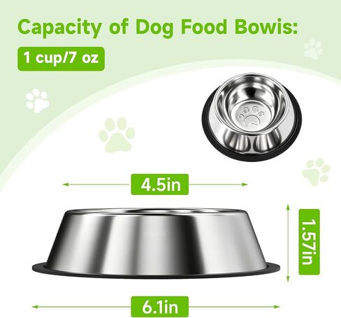 3 Pcs Non-Slip Stainless Steel Small Cat Food Bowls Thicken 7 Oz Cat Dishes in Saudi Arabia