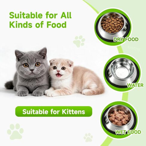 3 Pcs Non-Slip Stainless Steel Small Cat Food Bowls Thicken 7 Oz Cat Dishes in Saudi Arabia