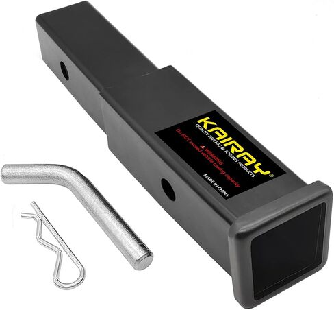 Trailer Hitch Extension, 2 Inch Receiver Tube Extender, 7 Inch Extension Length, with 5/8 Inch Hitch Pin and Clips, 3500 lbs GTW in Kuwait