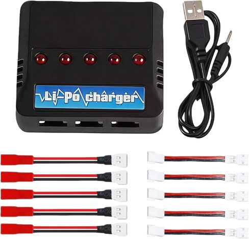 3.7v 5 in 1 Li-Po Battery Charger with Molex PH2.0 JST Plug for MJX Syma Holy Stone Sky Viper RC Quadcopter Drone Battery in Saudi Arabia