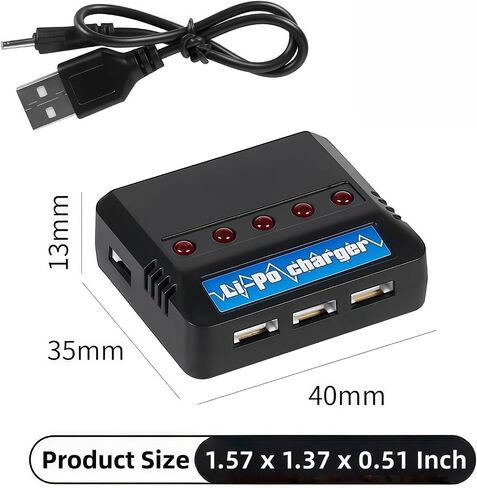 3.7v 5 in 1 Li-Po Battery Charger with Molex PH2.0 JST Plug for MJX Syma Holy Stone Sky Viper RC Quadcopter Drone Battery in Saudi Arabia