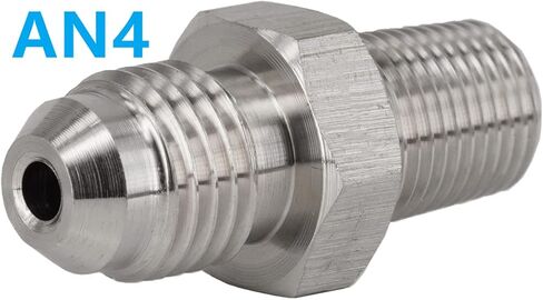4AN AN4 Male Flare to M12x1.25 Pipe Male Stainless Steel Brake Hose Fitting Adapter Union Connector,Brake and Clutch Adapter Fitting in Kuwait