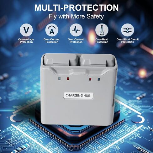 30W Dual Battery Charger for DJI Mini 4K/Mini 2 Series, Portable Two-Way Charging Hub, Equipped with a USB-A Output Port in Kuwait