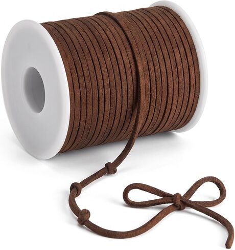 MiniRed Leather String Cord, 50 Yards Faux Leather Twine Flat Leather Cord in Kuwait