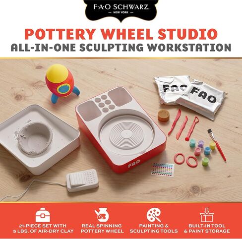 FAO Schwarz Motorized Pottery Wheel for Kids, Clay Art Set, Paint & Tools in Kuwait