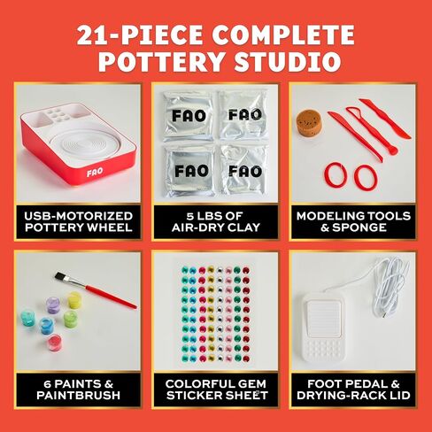 FAO Schwarz Motorized Pottery Wheel for Kids, Clay Art Set, Paint & Tools in Kuwait