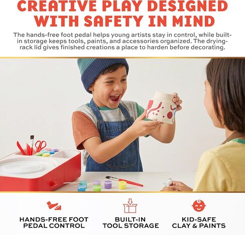 FAO Schwarz Motorized Pottery Wheel for Kids, Clay Art Set, Paint & Tools in Kuwait