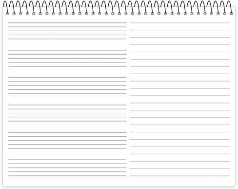 ROARING SPRING Descant Spiral Music Notebook, Unique Staff & Wide Ruled Multi-Format Manuscript, 11" x 8.5" 64 Pages, Top Bound, Heavy 20lb White Paper in Kuwait