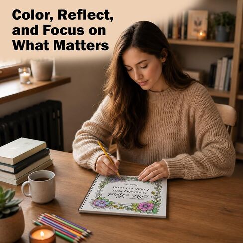 2PCS Christian Coloring Books by Puraesla - Bible Verse Scripture Inspirational Spiral Bound Coloring Pages for Women, Adults, Kids & Teens | Faith-Based Relaxation & Devotional Art Gift in Saudi Arabia