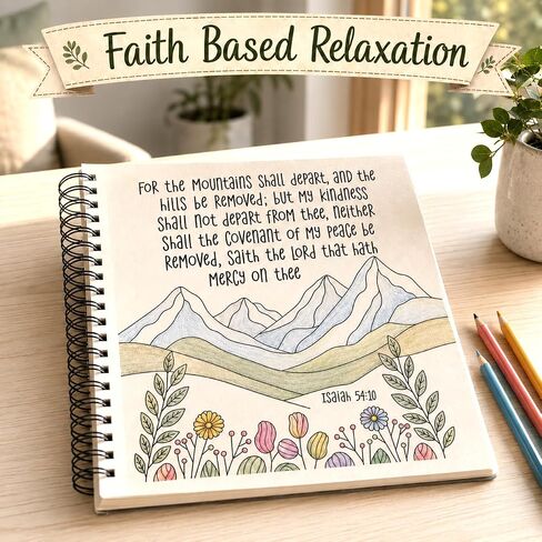 2PCS Christian Coloring Books by Puraesla - Bible Verse Scripture Inspirational Spiral Bound Coloring Pages for Women, Adults, Kids & Teens | Faith-Based Relaxation & Devotional Art Gift in Saudi Arabia