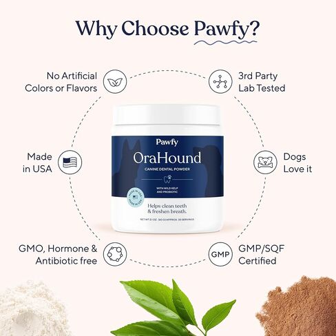 Pawfy Dog Teeth Cleaning Powder - for Plaque & Tartar with Postbiotic in Saudi Arabia