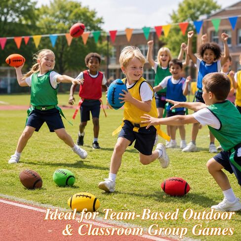 24 Pcs Mini Footballs, 7" Inflatable Football Toys for Kids, Multicolor in Kuwait