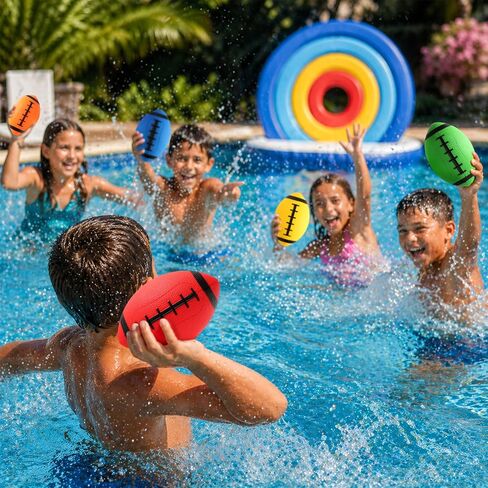 24 Pcs Mini Footballs, 7" Inflatable Football Toys for Kids, Multicolor in Kuwait