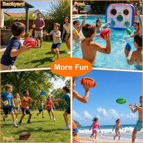24 Pcs Mini Footballs, 7" Inflatable Football Toys for Kids, Multicolor in Kuwait