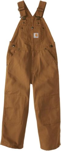 Carhartt boys Bib Overalls (Lined and Unlined),Carhartt Brown Canvas,8 in Saudi Arabia