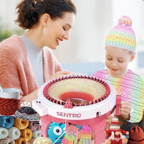 SENTRO Knitting Machine,48 Needles Knitting Machine with Row Counter,Automatic Knitting Loom Machine for Adults,Kids,Beginner,Circular Knitting Crochet Machine Kit for Hat,Scarf,Glove,Sweater,Blanket in Kuwait