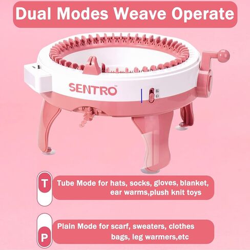 SENTRO Knitting Machine,48 Needles Knitting Machine with Row Counter,Automatic Knitting Loom Machine for Adults,Kids,Beginner,Circular Knitting Crochet Machine Kit for Hat,Scarf,Glove,Sweater,Blanket in Kuwait