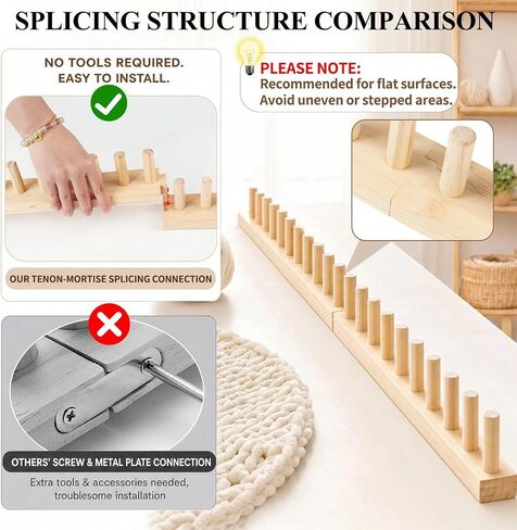 60" Long Adjustable Chunky Blanket Knitting Loom Kit with Storage Bag in Kuwait