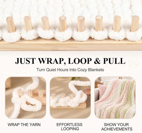 60" Long Adjustable Chunky Blanket Knitting Loom Kit with Storage Bag in Kuwait