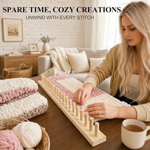 60" Long Adjustable Chunky Blanket Knitting Loom Kit with Storage Bag in Kuwait