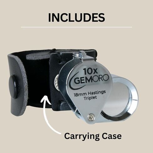 GemOro Jewelers Loupe 10x Magnifier | Hastings Triplet Lens (Chrome) in Saudi Arabia