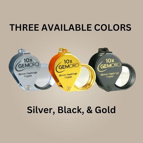 GemOro Jewelers Loupe 10x Magnifier | Hastings Triplet Lens (Chrome) in Saudi Arabia