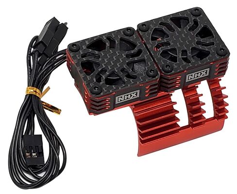 NHX RC 1/8 Twin Cyclone Alum HV Cooling Fans w/Cover 28000RPM Motor Heatsink Red in Saudi Arabia