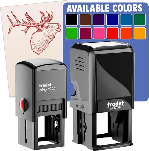 Elk Calling Out Self-Inking Rubber Stamp Ink Stamper - 1 Inch Small - Black Ink in Kuwait