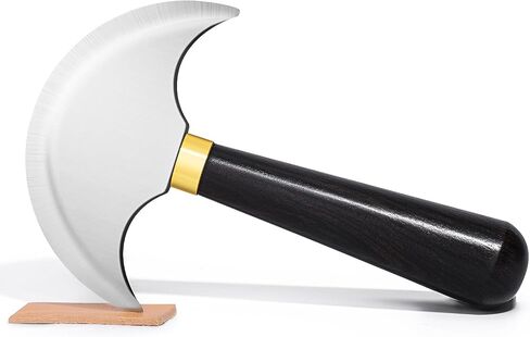 Leather Round Knife with Wooden Handle, Leather Working Tool (S) in Saudi Arabia