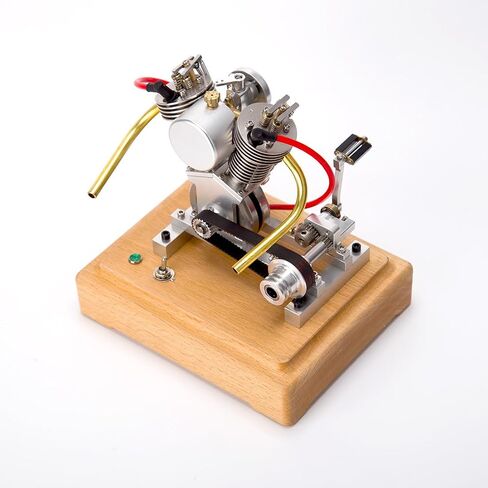 Mini Motorcycle Engine, MUSA Hoglet V-Twin Engine Mini 4-Stroke V2 Gasoline Engine Internal Combustion Model Realistic Motorcycle Kickstart (RTR Version/Silver) in Saudi Arabia