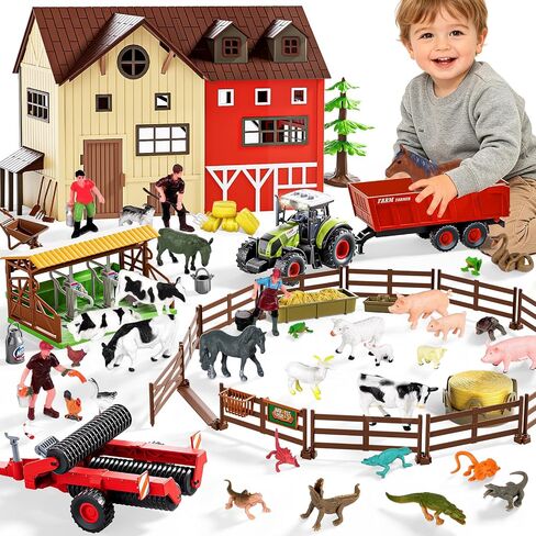 Pupu Pig Animal Farm Barn Toys for Kids Tractor Toy with Lights and Sounds in Saudi Arabia