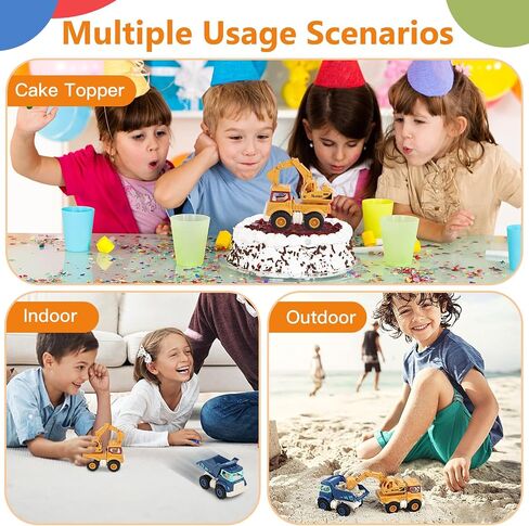 Olbyefly Construction Toys for 2 3 4 5 Years Old Boys Girls Kids Toddlers, Sandbox Excavator Toy Construction Truck Toys Vehicles Dump Crane Cement Mixer Truck, Christmas Birthday Gifts in Kuwait