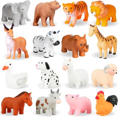 XY-WQ Bath Toys No Hole, for Infants 6-12& Toddlers 1-3, No Hole Bathtub Toys (Animal Ⅱ, 8 Pcs with Mesh Bag) in Saudi Arabia