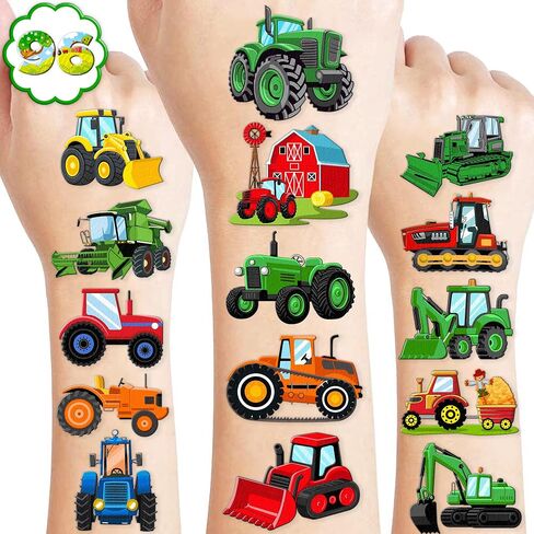 120 PCS Tractor Farm Farmhouse Pre-Cut Temporary Tattoos for Kids in Saudi Arabia