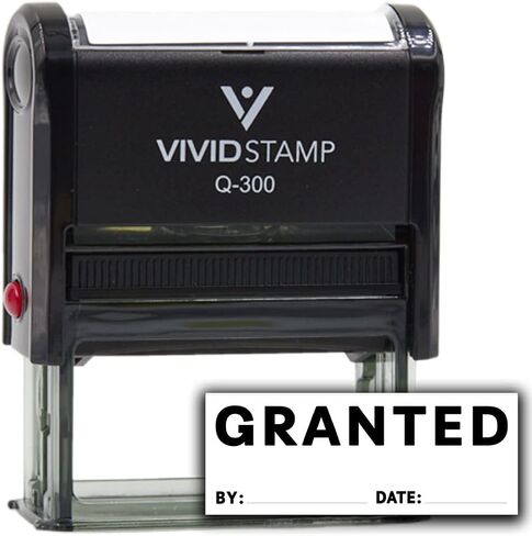 Vivid Stamp Granted by Date Self Inking Rubber Stamp (Red Ink) - Q-200 in Kuwait