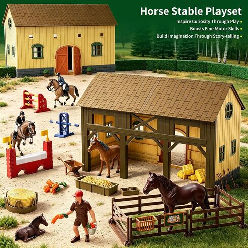 Pupu Pig Kids Horse Stable Playset, Horses Toys for Girls and Boys Gifts in Saudi Arabia
