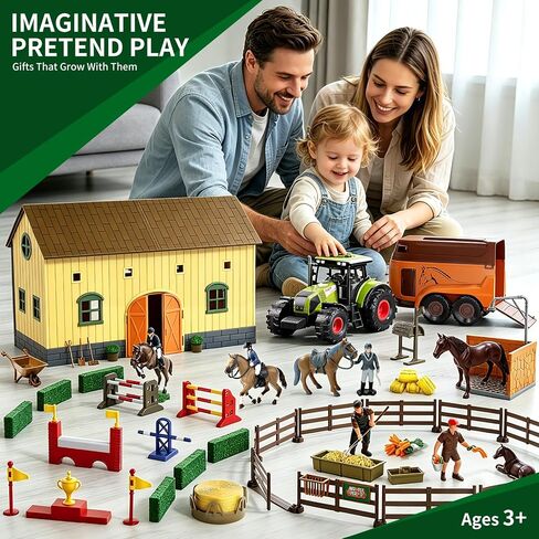 Pupu Pig Kids Horse Stable Playset, Horses Toys for Girls and Boys Gifts in Saudi Arabia