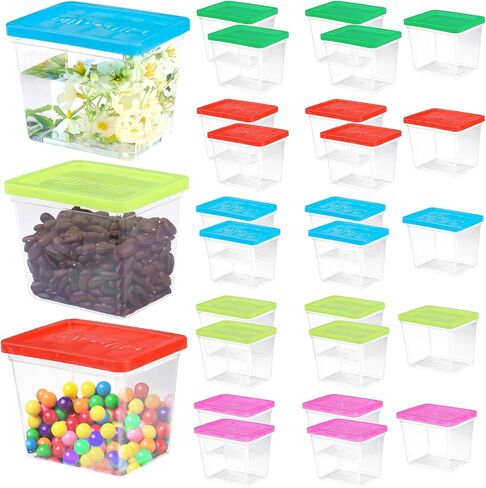 25 Pack Plastic Fish Bowl with Lids, 12 Oz Small Terrariums Carrier Cage in Saudi Arabia