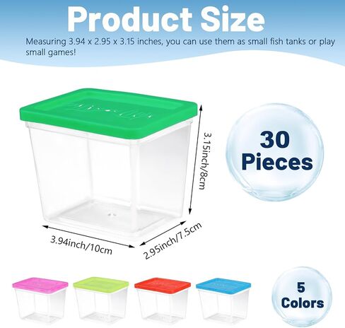 25 Pack Plastic Fish Bowl with Lids, 12 Oz Small Terrariums Carrier Cage in Saudi Arabia