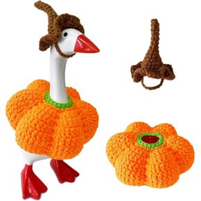 Desk Goose Outfits 7 Inches Halloween Crochet Pumpkin Clothes & Wizard Hat in Saudi Arabia