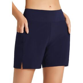 BALEAF Women's 5" Quick Dry High Waisted Swim Board Shorts UPF 50+ Swimsuit Bottom Trunks with Liner in Saudi Arabia