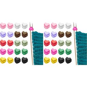 Ravlzors Knitting Needle Stoppers - 20PCS Heart Cord Locks Point Protectors in Saudi Arabia