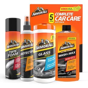 Armor All Car Wash and Car Interior Cleaner Kit, Includes Towel, Tire Foam, Glass Spray, Protectant Spray and Cleaning Spray, Multicolor, 5 Count (Pack of 1) in Saudi Arabia