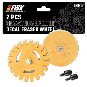 EWK 2 Pcs Grinder Serrated Eraser Wheel Decal Remover Set for Cars, RVs, Trucks, Boats, Windows, Metal, Glass in Saudi Arabia