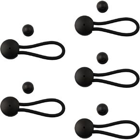 for STAYPUT Fasteners 5 Pack Bungee Shock Cord Clips with Knob Elastic Nylon Rubber Ropes Fastener for Tent Anchor Boat Yacht RV Cover 9cm Black White Secure Grip for Easy Install Long Lasting(White) in Saudi Arabia