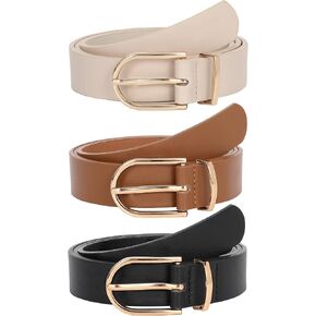 JASGOOD Women’s Leather Belts for Jeans Pants Fashion Ladies Belt with Gold Buckle in Saudi Arabia